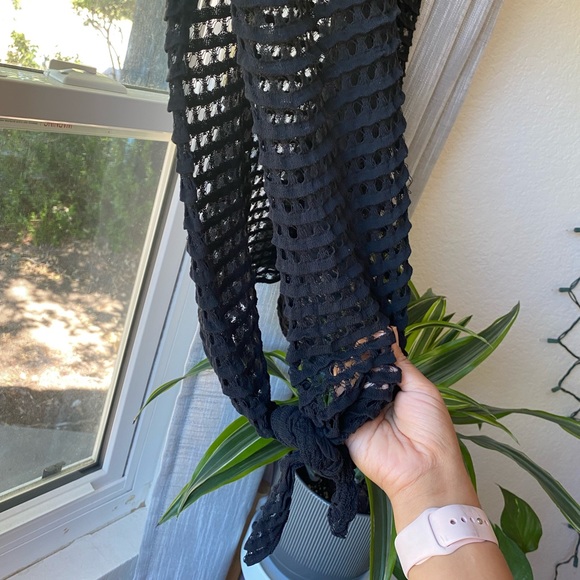 Eileen Fisher Black Asymmetrical Knit Blouse Size Small - Picture 7 of 7